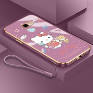 cartoon Anime Hello Kitty protection Phone Case Compatible for Samsung Galaxy J4 Plus 2018 J6 Plus J2 Prime J7 Prime J7 Pro J7 2017 Case Plating Shockproof Silicone Soft Cover