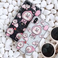 手機殼IPhone6/7/8/plus/X : 屁桃/醜比頭鑽石紋全包邊透明軟殼