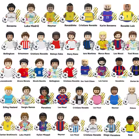 Kids Toys Football Stars Building Blocks Sport Player Mini Action Figures Toys For Boys Christmas Gi