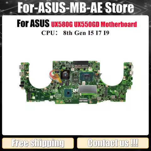 UX550GD Laptop Motherboard For ASUS ZenBook UX580G UX550 UX55VE UX55VD Notebook Mainboard With I5 I7