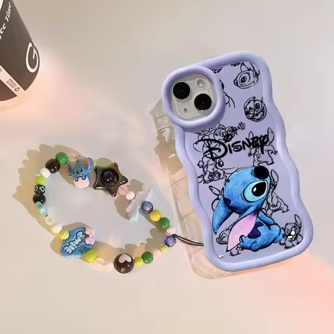 3D Stitch Angel Chain Phone Case For Xiaomi Redmi A3 A5 PRO 14C 13C 12C 10C 13 12 10 A1 A2 PLUS 9C 9