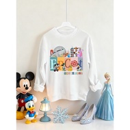 Disney Epcot Retro Theme Print Ladies Round Neck Long Sleeve Sweatshirt