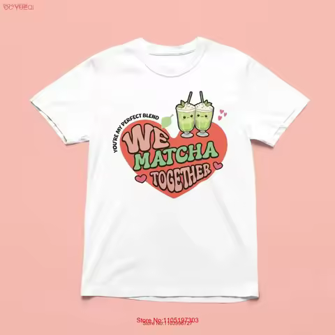 Matcha Together T shirt Couple Valentine Green Tea Lover Coffee Kawaii Cute vintage Washed Slightly
