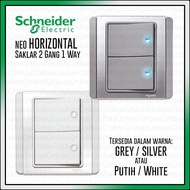 Schneider NEO HORIZONTAL 2 Gang 1 Way - Switch with indicator light