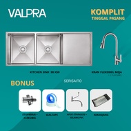 Kitchen Sink Valpra 12050 + Kran Keran Tempat Cuci Piring 2 Lubang