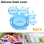 6Pcs Stretch Reusable Silicone Bowl Food Storage Wrap Cover Seal Fresh Lids Film