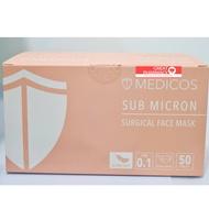 MEDICOS Ultra Soft Sub Micron 4-ply Surgical Face Mask Earloop 50Pcs 04/26[Lumi Peach Crush]