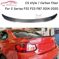 CS Style Carbon Fiber Rear Spoiler Trunk Lip For BMW 2 Series F22 Coupe F23 Convertible M2 F87 220i 