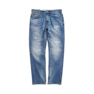 EDWIN BLUE TRIP系列 刷破丹寧中直筒牛仔褲-男款 (拔洗藍) #褲子