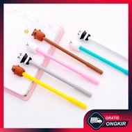 Gratis Ongkir - Pena Motif Karakter Beruang Lucu / Alat Tulis Sekolah Kantor ATK / Pena Panda Korea