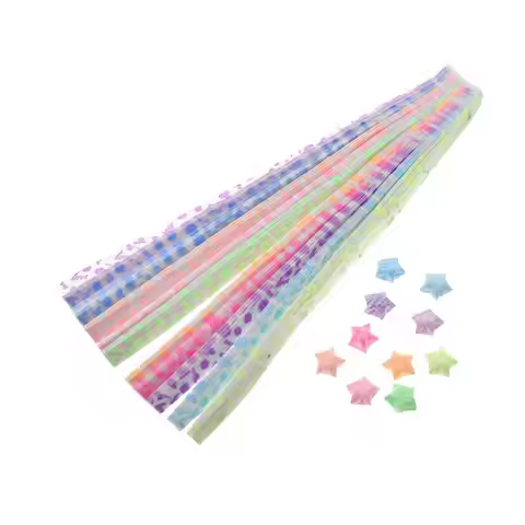 630pcs Glow In The Dark Star Paper Strips Star Folding Paper Pentagram Paper Luminous Origami Stars 
