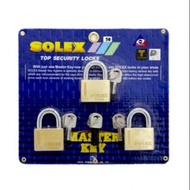 กุญแจมาสเตอร์คีย์ SOLEX (3ตัวชุด) ขนาด50mm ห่วงคล้องสั้นรุ่นR-PREMIUM
