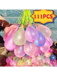111入組隨機顏色快速注水水氣球,夏季水戰水氣球,室外澆水氣球,自動打結水氣球,夏日派對玩具,水氣球