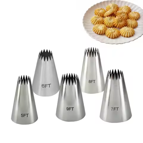 5FT/6FT/ 7FT/ 8FT/ 9FT Stainless Steel Cream Cupcake Pastry Nozzles Cake Decorating Icing Piping Tip