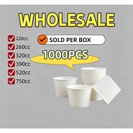 Paper Bowl 500PCS Disposable Food Storage Environmentally 260cc 320cc 520cc 850cc 1000cc