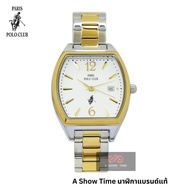 นาฬิกาข้อมือ นาฬิกาโปโล เลขโรมัน Paris Polo Club PPC-230410-SGD-WE นาฬิกาผู้หญิง นาฬิกาผู้ชาย ของแท้ มีใบรับประกัน มีสินค้าพร้อมส่ง 🚚