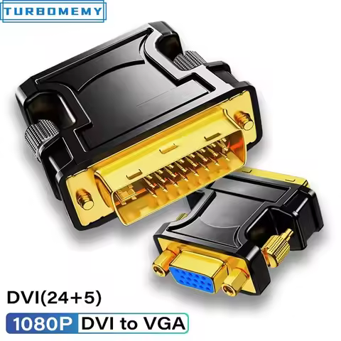 1080P DVI to VGA Cable Connector DVI 24+5 Adapter Male to Female DVI to VDA VJA Adapter for Computer