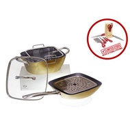 PERALATAN Package V5492 GOLD+V918KP Square Cookware Among Them Non-Stick Frying Pans Heat Resistant 