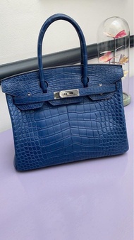 Hermes birkin 30 銀扣鱷魚皮