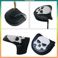 [Chiwanji1] Golf Mallet Putter Headcover Waterproof PU Leather Skull Pattern Mallet Putter Headcover