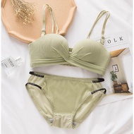Women Bra And Panties Set Lingerie Size 75-34 (Green) Variation C