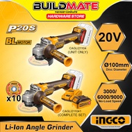 BUILDMATE Ingco 20V Cordless Angle Grinder Cutting Grinder Polishing & Grinding Machine Brushless Mo