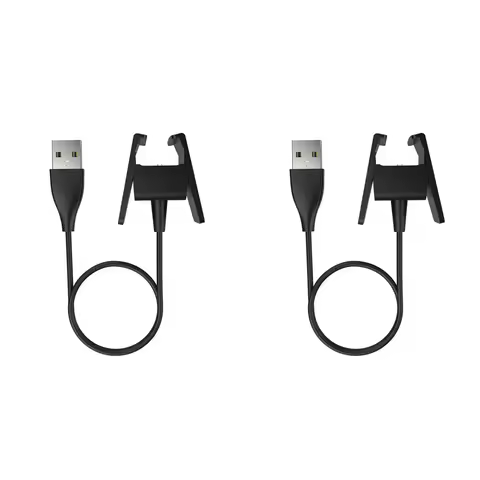 2-Pack charging cables are compatible with Fitbit Charge 2 USB smart watch charger replacement charg