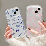 Korean Pink Blue Bow Wave Case For OPPO A5X A5i Pro A6 Pro A5 Pro A18 3D Wave Casing Soft Back Cover