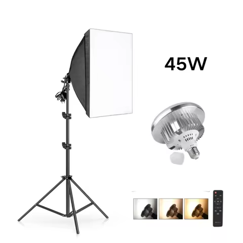 45/70W Photography Studio Softbox Lighting Kit Arm for Video YouTube Continuous Lighting Professiona