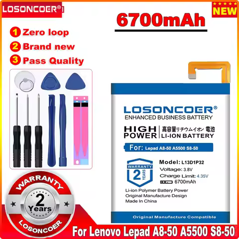 L13T1P32 Battery L13D1P32 6700mAh For Lenovo Lepad A8-50 A5500 S8-50 Tab 3 8 inch TB3-850F TB3-850M