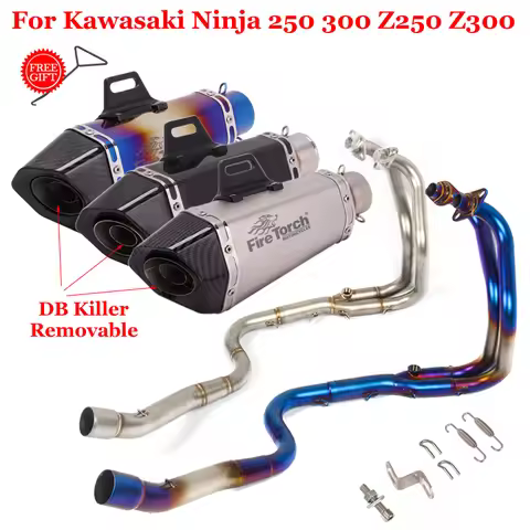 For Kawasaki Ninja250 Ninja300 Z250 Z300 2008 - 2017 Motorcycle Exhaust Escape Modify Front Link Pip