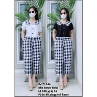 KATUN Kitty women's suit for teenagers and adults, crinkle airflow material, 2cm checkered cotton co