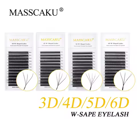 MASSCAKU 3D 6D 8D W Shape Lashes Global Wholesale Eyelash Clusters Easy Fan Volume Wispy Fake Lash P