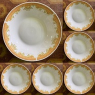 Piring Makan Keramik BESAR Lusinan Piring Hajatan Piring Mahkota Emas