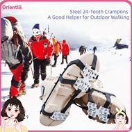 ORIENTTK 1Pair 24 Teeth Ice Claw, Shoe Covers Anti-Slip Ice Gripper Spike,  Spike Universal Spike Gr