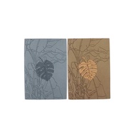 DICAI - LEATHER AGENDA BOOK NOTEBOOK/ LEATHER AGENDA NOTEBOOK A5 D-111 MOTIF daun