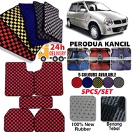 (THAI STYLE) Perodua Kancil Full Set 5PCS Car Carpet Floor Mat Karpet Kereta Dadu Dice Checkmate
