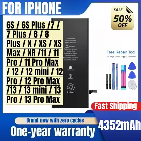 Replacement Battery for iPhone 7/7Plus/8/8Plus/X/XS/XS Max/XR/11/11Pro/11Pro Max/12/12Mini/12Pro/12P