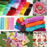 100Pcs DIY Multicolour Fuzzy Wire Bouquet Material Twisted Stick Craft Flower Children Handmade Toy
