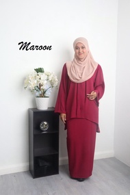 Baju Kurung Kaftan Kebaya Free Size Muslimah  New Design Ironless Material   Kebaya Plus Size Ready Stock