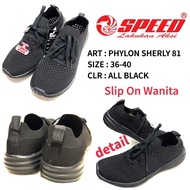 Women's Slip-On Shoes with Laces, Speed Phylon Sherly 81 All Black, Lightweight, Non-Heavy Phylon Ma