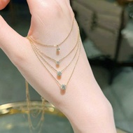 Japanese Style agete One Drop Tears Simple Clawless Moissan Necklace 925 Silver Gold-Plated 10/20/30