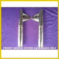 ✶ ▨ ❏ Kawasaki HD3 Front Shock Cover Set Stainless, Manipis
