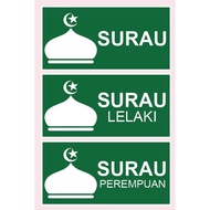 Surau Sticker Surau Lelaki Sticker Surau Perempuan Sticker Sign Sticker Instructions Vinyl Decal Isy