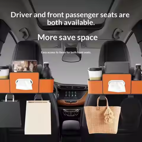 Multifunctional Car Seat Back Storage Box with Tissue Phone Stand Cup Interior Holder Organizer Hold