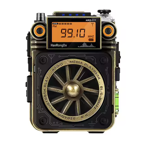HRD-777 FM MW SW VHF WB Full-Band Radio Fingertip Gyroscope Mini Radio Multi-Function Bluetooth Spea