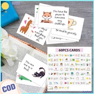 60pcs Inspirational Affirmation Cards Paper Positive Messages Birthday Gifting Employee And Co-worke