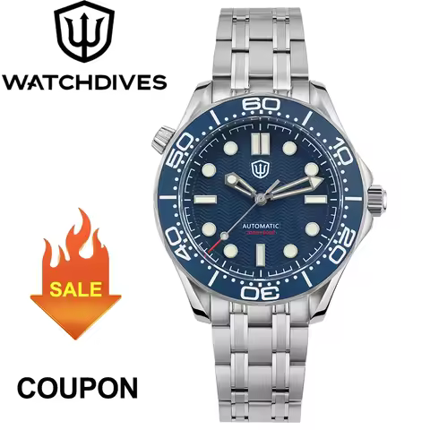 Watchdives WD007 39mm Dive Watch Stainless Steel NTTD NH35 Automatic Movement Sapphire Luminous Men 