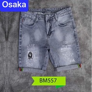 QUẦN SHORT JEAN NAM LỬNG NGỐ CHẤT BÒ XANH THÊU HOÀNG GIA MỚI NHẬT BẢN CAO CẤP OK-577 - OSAKA FASHION