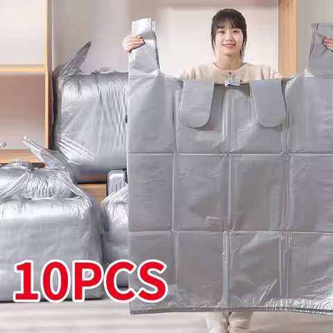 1​0PCS Large Capacity Plastic Bags Thicken Moving Packaging Bag Clothes Storage Bags for Toys Duvet 